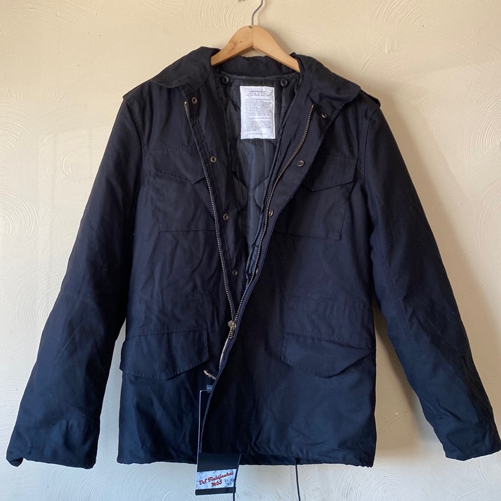 NWT black Double layer surplus jacket for men size large